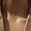 Heart Letter Brass Micro Pave Clear Cubic Zirconia Initial Lariat Necklaces FS-WG6D374-08-1