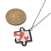 2Pcs 2 Style MIYUKI Seed Beaded Puzzle Matching Couple Necklaces Set NJEW-MZ00023-3