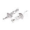 Brass Micro Pave Cubic Zirconia Pendants ZIRC-T016-04P-2