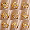 Simple Style 304 Stainless Steel Cuff Rings for Women FS-WGD177D-01-2