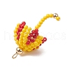 Handmade Umbrella Nylon Wired Glass Seed Beaded Pendants with Glass Pearl Round Bead and Brass Beads PALLOY-MZ00504-04-4