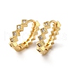 Clear Cubic Zirconia Rhombus Hoop Earrings ZIRC-Q201-21G-1