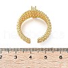 Rack Plating Real 18K Gold Plated Brass Multi Lines Open Cuff Rings RJEW-B048-08G-4