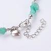 Trendy Natural Green Aventurine Beaded Anklets AJEW-AN00113-05-3