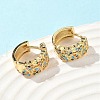 Heart Brass Micro Pave Cubic Zirconia Hoop Earrings EJEW-A132-10G-01-3