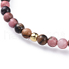 Natural Rhodonite Stretch Bracelets BJEW-JB04556-01-2