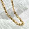 Ion Plating(IP) 304 Stainless Steel Rolo Chains Necklaces NJEW-F297-02G-4