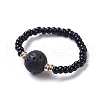 Natural Lava Rock Stretch Rings RJEW-JR00255-01-1
