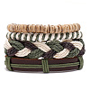 4Pcs PU Leather Cord Braided Bracelets for Women Men WGF3AFD-01-2