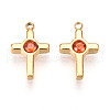 Ion Plating(IP) 304 Stainless Steel Micro Pave Cubic Zirconia Charms STAS-N110-01D-G-1
