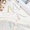 4Pcs 4 Style Butterfly Resin Charm Bookmarks with Natural Gemstone & Lampwork Beads AJEW-GO00001-4