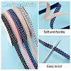   6 Rolls 6 Colors Polyester Polka Dot Print Grosgrain Ribbon OCOR-PH0004-28-4