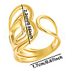 Stylish Irregular Heart-shaped 304 Stainless Steel Cuff Ring for Women BB8988-2-2