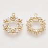 Brass Micro Pave Clear Cubic Zirconia Pendants KK-T054-15G-NF-2