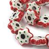 Handmade Porcelain Flower Beads Strands PORC-G006-16B-3