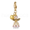 Angel Glass Beaded & Alloy Pendant Decorations HJEW-MZ00193-02-2