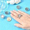 Vintage Adjustable Iron Finger Ring Components Alloy Flower Cabochon Bezel Settings X-PALLOY-O039-25AS-2