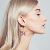 FIBLOOM 3 Pairs 3 Style Alloy Starfish Dangle Stud Earrings with Plastic Pearl Beaded EJEW-FI0002-95-6
