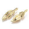 Brass Micro Pave Clear Cubic Zirconia Pendants KK-S356-070-NF-2