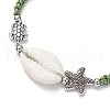 Natural Cowrie Shell Braided Bead Bracelets for Women BJEW-JB11765-07-3