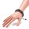 4Pcs 4 Style Natural Eyeless Obsidian & Mixed Gemstone & Resin Evil Eye Braided Bead Bracelets Set BJEW-JB08840-4