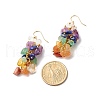 Reiki Natural Mixed Stone Chip Beads Dangle Earrings for Girl Women EJEW-JE04654-4