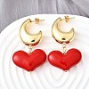 Brass Dangle Stud Earrings EJEW-V011-02G-1