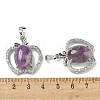 Natural Amethyst with Clear Cubic Zirconia Pendants G-G133-03P-24-3