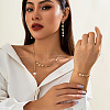 Brass & Alloy & Plastic Pearl Pendant Necklace & Stud Dangle Earring & Chain Bracelet FS-WGFF44D-01-1
