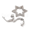 Rack Plating Brass Micro Pave Clear Cubic Zirconia Fold Over Clasps KK-A234-021A-P-2