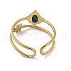 304 Stainless Steel with Synthetic Malachite Ring RJEW-Z031-01I-03-3