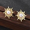 201 Stainless Steel Sun Stud Earrings EJEW-P304-04G-2
