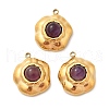 304 Stainless Steel Pave Natural Amethyst Pendants STAS-P380-20G-03-1