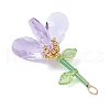 Handmade Glass Beaded Flower Pendants PALLOY-MZ00742-02-3