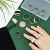 Unicraftale 12Pcs 201 Stainless Steel Plain Band Ring for Men Women RJEW-UN0002-44B-2