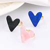 3Pcs Heart Brass with Acrylic Adjustable Finger Rings for Women FS-WG6A11D-05-2