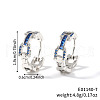 Fashionable Brass Cubic Zirconia Ring Hoop Earrings DR3389-5-1