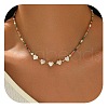 Natural Shell Heart Beads & Glass Seed Beaded Necklaces for Women WG67538-01-1