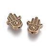 Tibetan Style Alloy Hamsa Hand/Hand of Fatima/Hand of Miriam Beads TIBEB-7722-AB-NR-2
