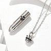 304 Stainless Steel Paw Print Bullet Shape Pet Memorial Keepsake Urn Ashes Pendant Necklaces NJEW-P326-03P-3
