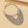 Iron & Aluminum Chain Multi-Layered Anklets Tassel Shoes Chains WG98879-02-2