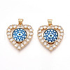 Brass Micro Pave Clear Cubic Zirconia Pendants for Women KK-T070-93A-01-1