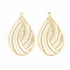 Rack Plating 304 Stainless Steel Filigree Pendants STAS-T057-30G-2
