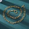 Unisex PVD Vacuum Plating 304 Stainless Steel Paperclip Chain Necklaces NJEW-H215-02G-1