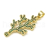 Rack Plating Brass Pave Cubic Zirconia Pendants KK-U029-11G-03-2