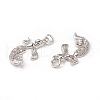 Brass Micro Pave Cubic Zirconia Pendants KK-E068-VB299-3