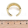Rack Plating Brass Micro Pave Clear Cubic Zirconia Cuff Finger Rings for Women RJEW-M028-34G-3