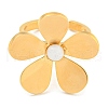 Daisy 304 Stainless Steel Enamel Open Cuff Ring for Women RJEW-Z041-01G-2
