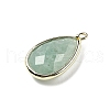 Natural Dyed Green Aventurine Faceted Pendants G-M431-17G-02-2