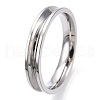 201 Stainless Steel Grooved Finger Ring Settings STAS-WH0039-11E-P-2